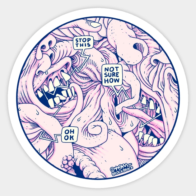 Stop This (Round) Sticker by tom af brockbrock